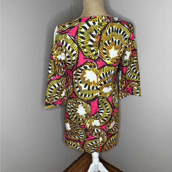 J.Crew Ratti Electric Kiwi Pink Tunic Summer Mini Dress Size 8 100% Cotton - Picture 4 of 8